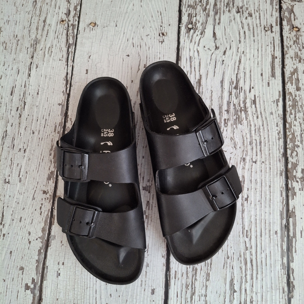 BIRKENSTOCK Womens Black  Platform Double Strap Sandals